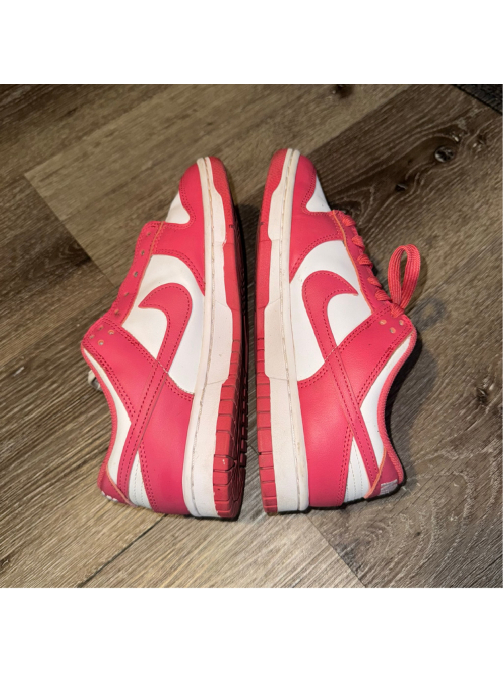 Nike Dunk Low Sneakers Pink and White Size 7 - Picture 6 of 9